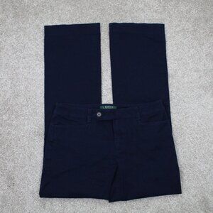 LAUREN Ralph Lauren Adelle Pants Womens 4 Blue Straight Stretch w/ 30" inseam
